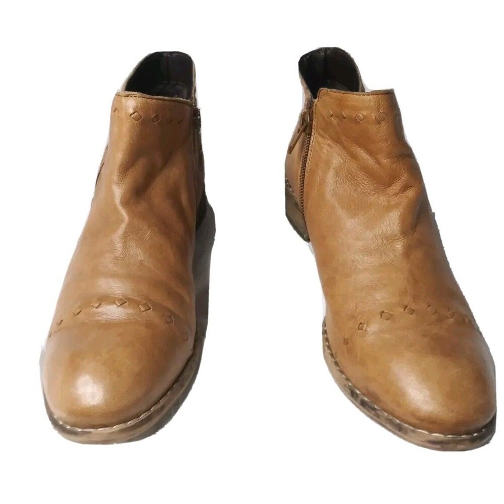 Diba True River Queen Booties Tobacco Brown leather Size 7.5 - Picture 3 of 7
